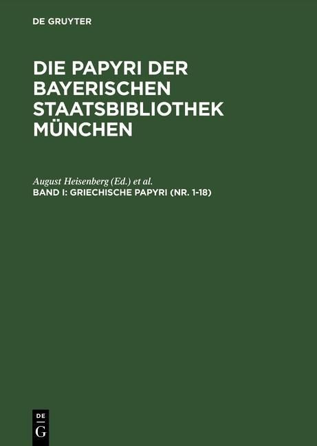 Produktbild: Griechische Papyri (Nr. 1-18)