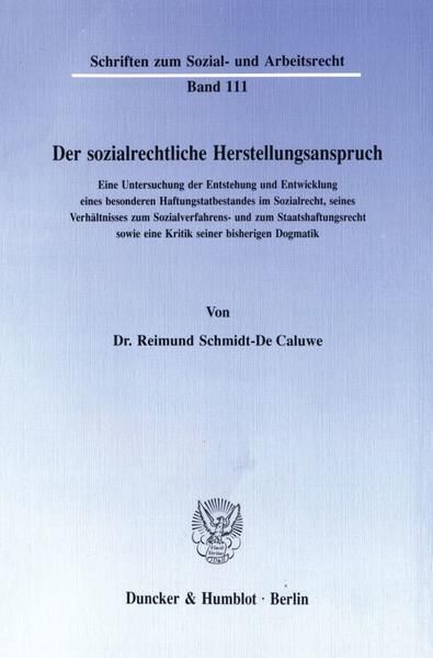 Produktbild: Der sozialrechtliche Herstellungsanspruch.