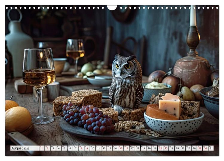 Produktbild: Stillleben mit Eule (Wandkalender 2026 DIN A3 quer), CALVENDO Monatskalender