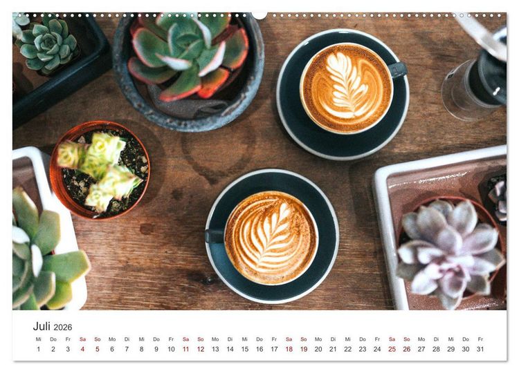 Produktbild: Kaffeekunst - Purer Genuss (Wandkalender 2026 DIN A2 quer), CALVENDO Monatskalender