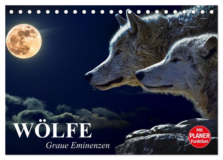 Produktbild: W&ouml;lfe. Graue Eminenzen (Tischkalender 2026 DIN A5 quer), CALVENDO Monatskalender