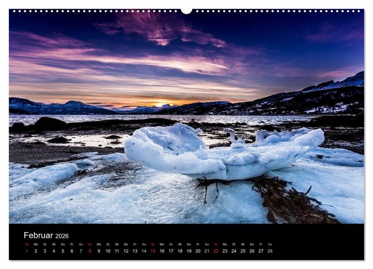 Produktbild: Norwegen, Landschaften in Schnee und Eis (hochwertiger Premium Wandkalender 2026 DIN A2 quer), Kunstdruck in Hochglanz