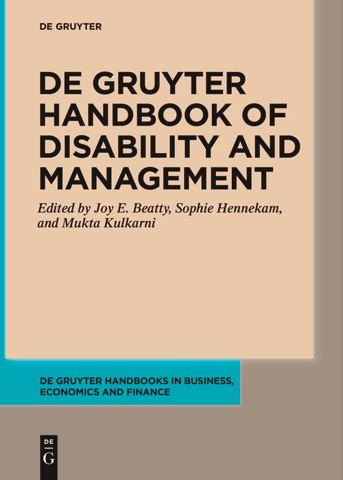 Produktbild: De Gruyter Handbook of Disability and Management