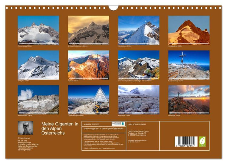 Produktbild: Meine Giganten in den Alpen &Ouml;sterreichs (Wandkalender 2026 DIN A3 quer), CALVENDO Monatskalender