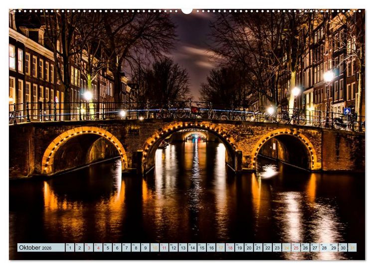Produktbild: Amsterdam - Venedig des Nordens (hochwertiger Premium Wandkalender 2026 DIN A2 quer), Kunstdruck in Hochglanz