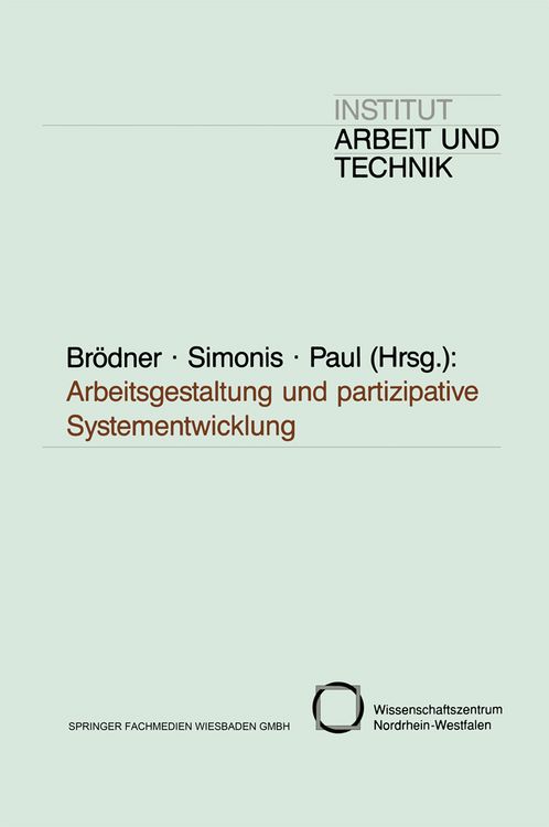 Produktbild: Arbeitsgestaltung und partizipative Systementwicklung