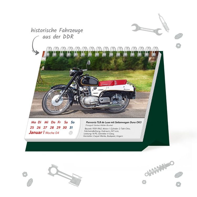 Produktbild: TR&Ouml;TSCH - Aufstellwochenkalender DDR Fahrzeuge 2027