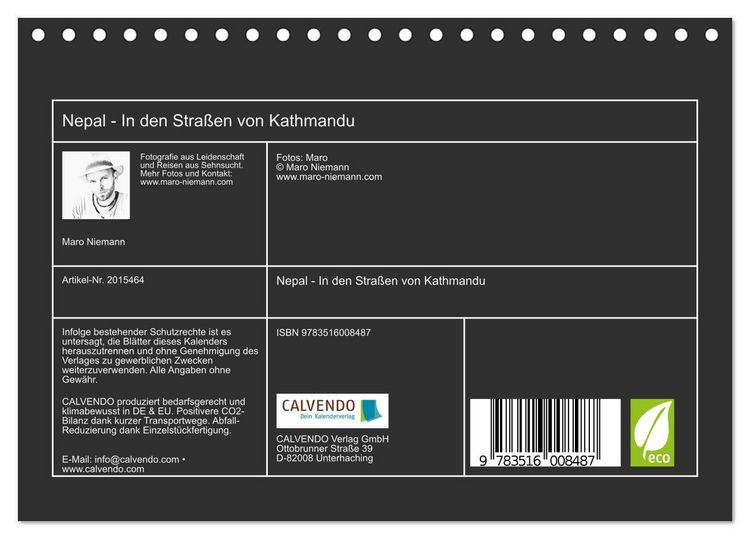 Produktbild: Nepal - In den Stra&szlig;en von Kathmandu (Tischkalender 2026 DIN A5 quer), CALVENDO Monatskalender