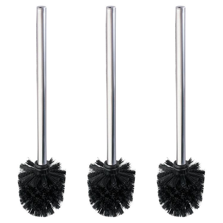 Produktbild: WC-B&uuml;rste mit Edelstahlstiel Gl&auml;nzend 3er Set