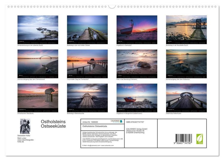 Produktbild: Ostholsteins Ostseek&uuml;ste (hochwertiger Premium Wandkalender 2026 DIN A2 quer), Kunstdruck in Hochglanz