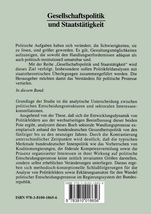 Produktbild: Strukturbildung von Politikfeldern
