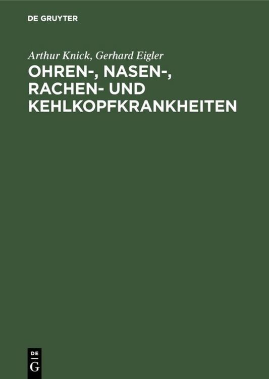 Produktbild: Ohren-, Nasen-, Rachen- und Kehlkopfkrankheiten