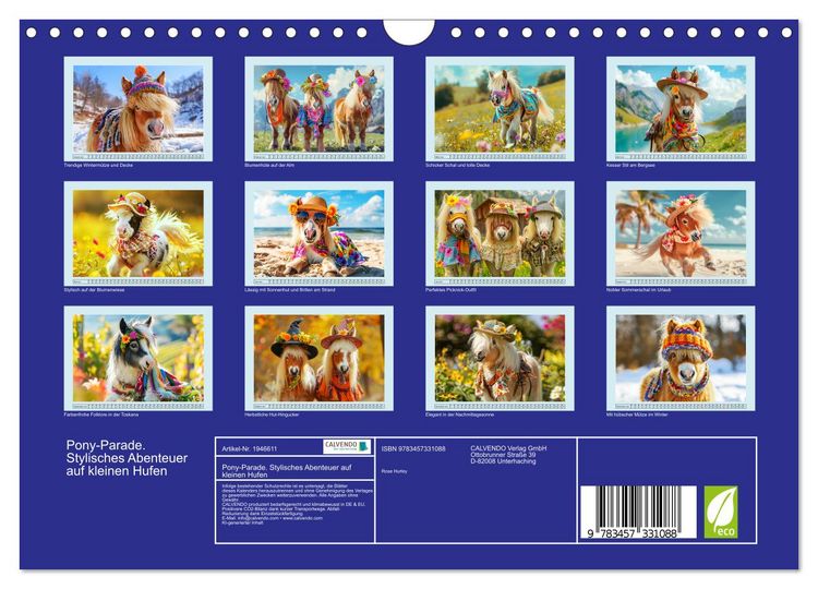 Produktbild: Pony-Parade. Stylisches Abenteuer auf kleinen Hufen (Wandkalender 2026 DIN A4 quer), CALVENDO Monatskalender
