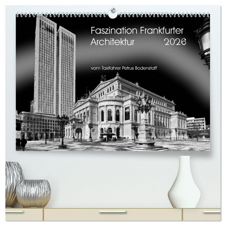 Produktbild: Faszination Frankfurter Architektur (hochwertiger Premium Wandkalender 2026 DIN A2 quer), Kunstdruck in Hochglanz