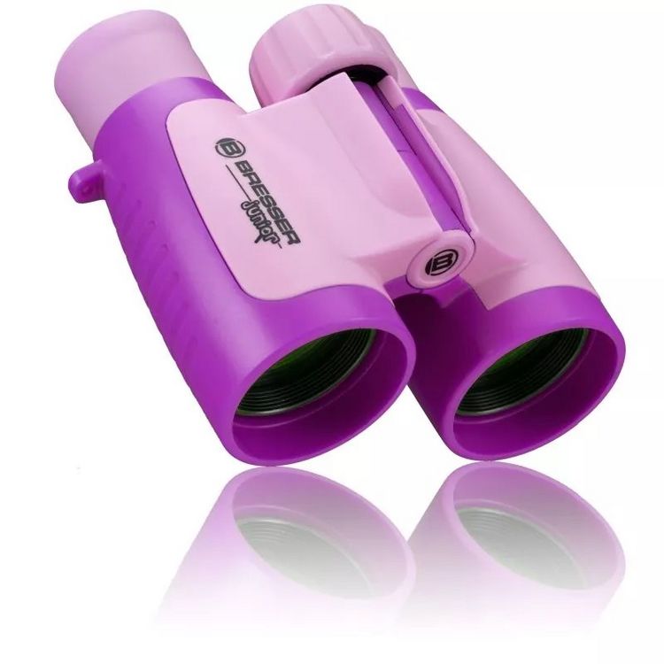 Produktbild: Bresser Junior 8880330 - Kinderfernglas 3x30, 3-fache Vergr&ouml;&szlig;erung, 30mm Objektiv, mit Tasche, Tragriemen und Reinigungstuch, pink, STEM