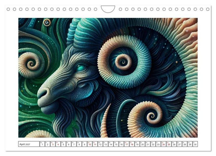 Produktbild: Tierkreisfl&uuml;stern &ndash; Ein Jahr in kosmischen Farben (Wandkalender 2027 DIN A4 quer), CALVENDO Monatskalender
