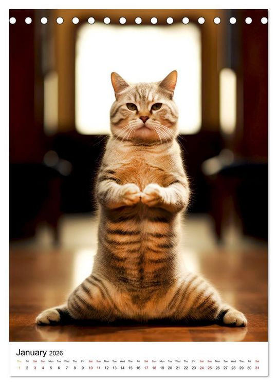 Produktbild: Meow Yoga (Desk Calendar 2026 DIN A5 portrait), CALVENDO 12 Month DeskCalendar