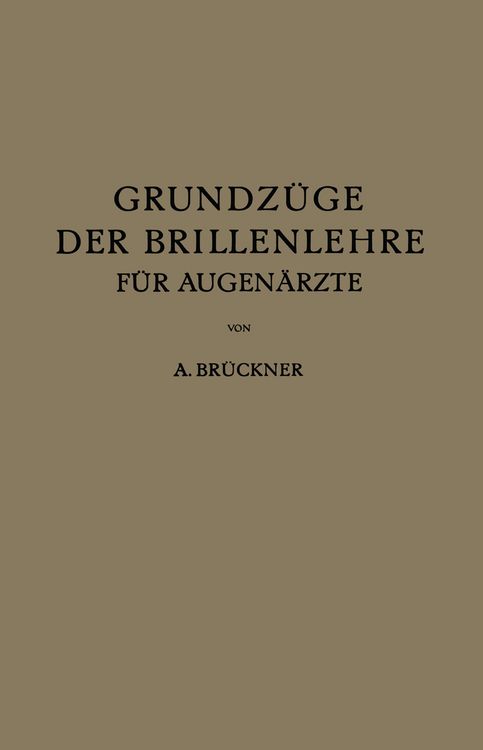 Produktbild: Grundz&uuml;ge der Brillenlehre f&uuml;r Augen&auml;rzte