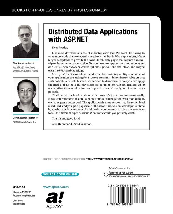 Produktbild: Distributed Data Applications with ASP.NET