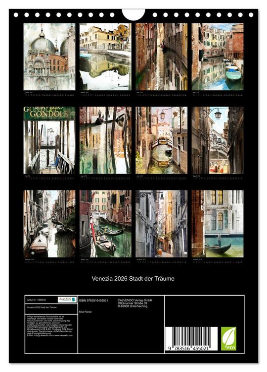 Produktbild: Venezia 2026 Stadt der Tr&auml;ume (Wandkalender 2026 DIN A4 hoch), CALVENDO Monatskalender