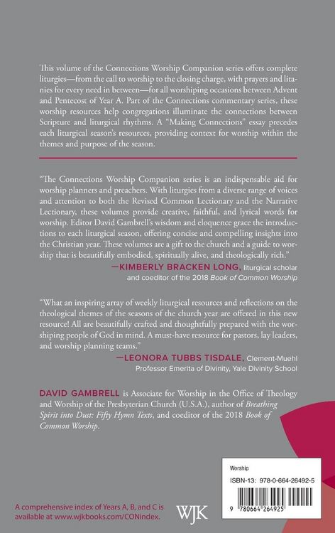 Produktbild: Connections Worship Companion, Year A, Vol. 1