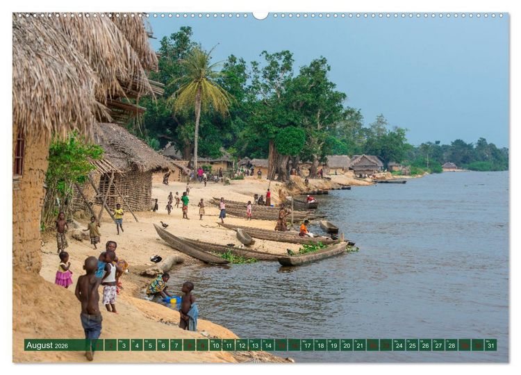 Produktbild: KONGO - das dunkle Herz Afrikas (hochwertiger Premium Wandkalender 2026 DIN A2 quer), Kunstdruck in Hochglanz