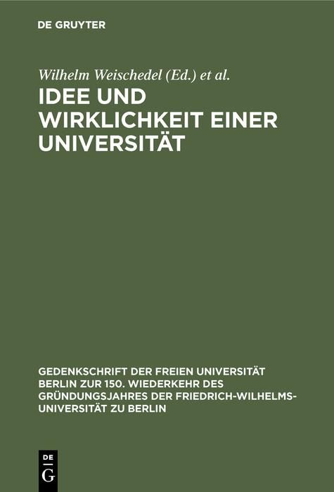 Produktbild: Idee und Wirklichkeit einer Universit&auml;t