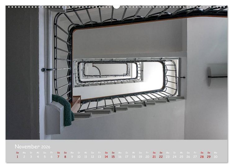 Produktbild: Hamburger Treppenspiralen (hochwertiger Premium Wandkalender 2026 DIN A2 quer), Kunstdruck in Hochglanz