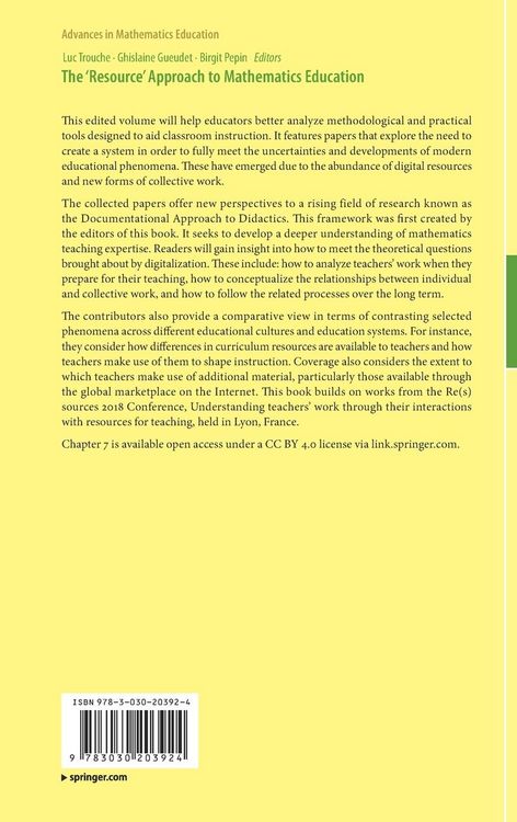 Produktbild: The 'Resource' Approach to Mathematics Education