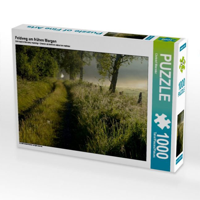 Produktbild: CALVENDO Puzzle Feldweg am fr&uuml;hen Morgen | 1000 Teile Lege-Gr&ouml;&szlig;e 64x48cm Foto-Puzzle f&uuml;r gl&uuml;ckliche Stunden