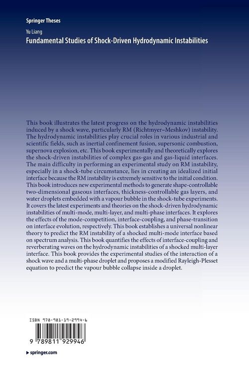 Produktbild: Fundamental Studies of Shock-Driven Hydrodynamic Instabilities