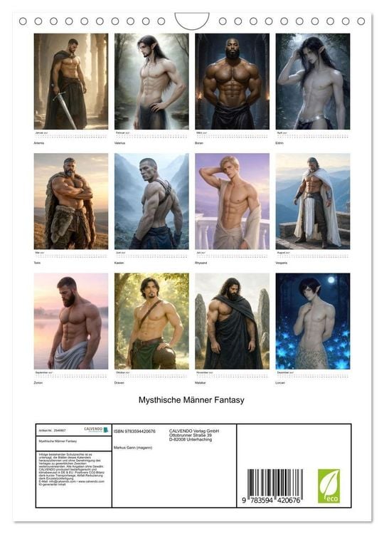 Produktbild: Mysthische M&auml;nner Fantasy (Wandkalender 2027 DIN A4 hoch), CALVENDO Monatskalender