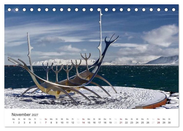 Produktbild: Reykjav&igrave;k 64&deg; 08' N (Tischkalender 2027 DIN A5 quer), CALVENDO Monatskalender