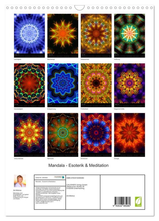 Produktbild: Mandala - Esoterik & Meditation (Wandkalender 2026 DIN A3 hoch), CALVENDO Monatskalender