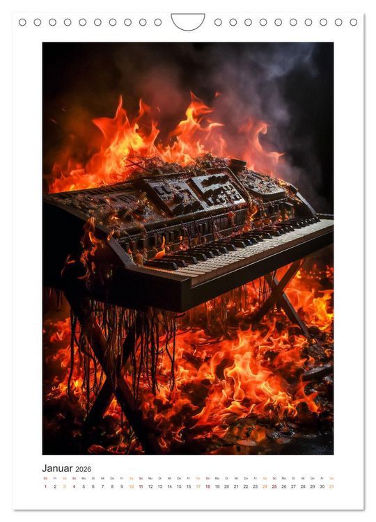 Produktbild: Musik on Fire (Wandkalender 2026 DIN A4 hoch), CALVENDO Monatskalender