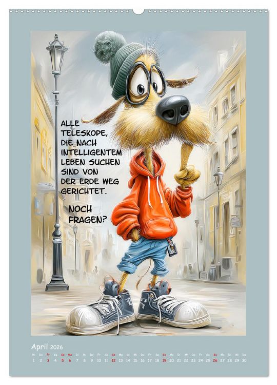 Produktbild: Hundstage. Bissiger Humor vom Feinsten (hochwertiger Premium Wandkalender 2026 DIN A2 hoch), Kunstdruck in Hochglanz