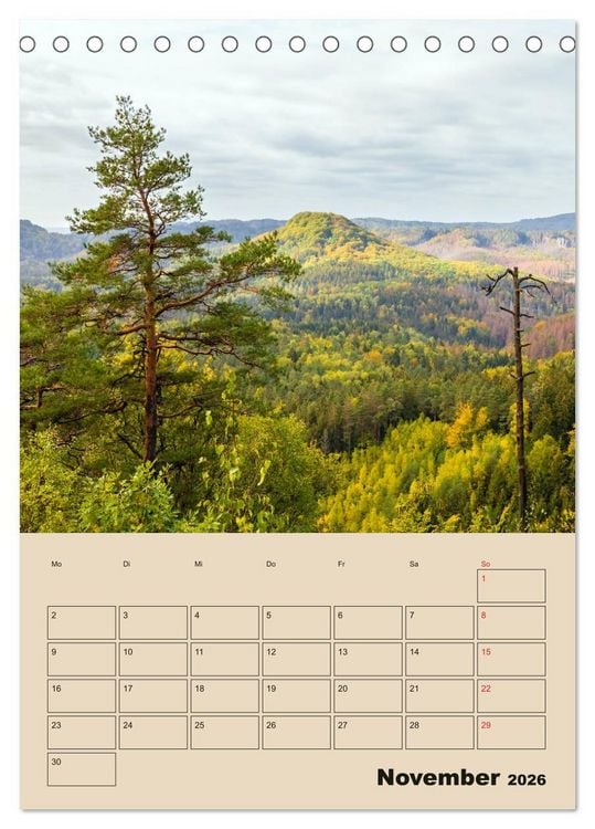 Produktbild: Zauberhafte S&auml;chsische Schweiz (Tischkalender 2026 DIN A5 hoch), CALVENDO Monatskalender