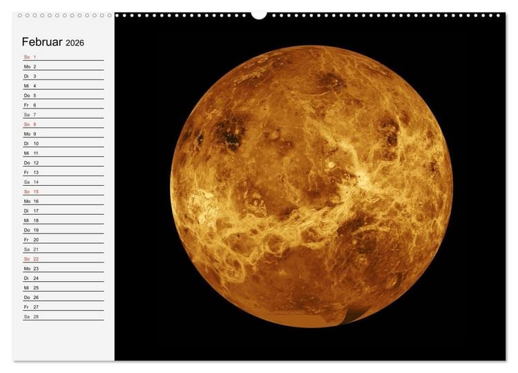 Produktbild: Sonne, Monde und Planeten (hochwertiger Premium Wandkalender 2026 DIN A2 quer), Kunstdruck in Hochglanz