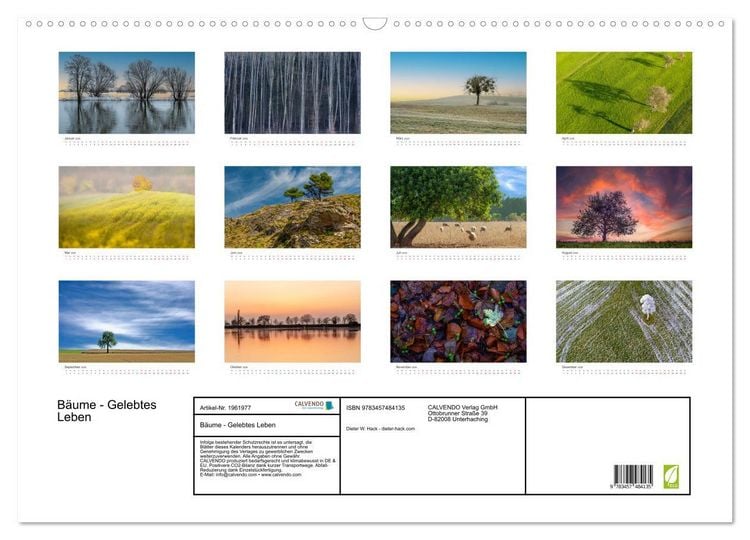 Produktbild: B&auml;ume - Gelebtes Leben (Wandkalender 2026 DIN A2 quer), CALVENDO Monatskalender