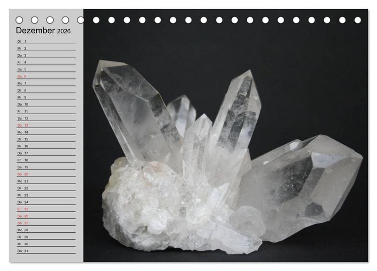 Produktbild: Minerale. Kristalle und Edelsteine (Tischkalender 2026 DIN A5 quer), CALVENDO Monatskalender