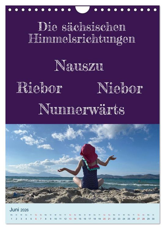 Produktbild: Ni schw&auml;bborn! Mundart und Dialekt Kalender Sachsen (Wandkalender 2026 DIN A4 hoch), CALVENDO Monatskalender