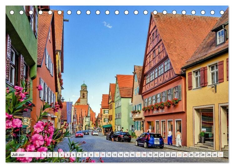 Produktbild: Dinkelsb&uuml;hl - Zw&ouml;lf Momente in der Altstadt (Tischkalender 2027 DIN A5 quer), CALVENDO Monatskalender