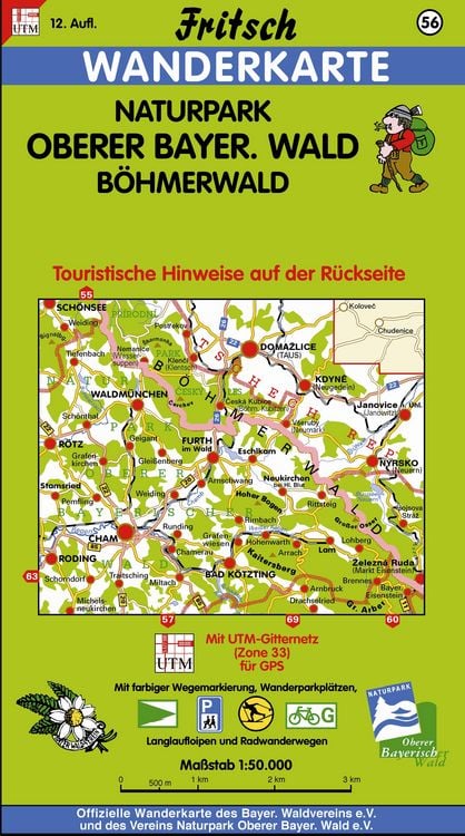 Produktbild: Naturpark Oberer Bayerischer Wald / B&ouml;hmerwald 1 : 50 000. Fritsch Wanderkarte
