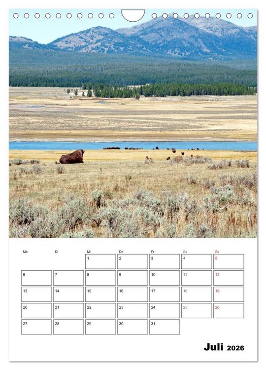 Produktbild: Yellowstone und Grand Tetons Nationalparks (Wandkalender 2026 DIN A4 hoch), CALVENDO Monatskalender