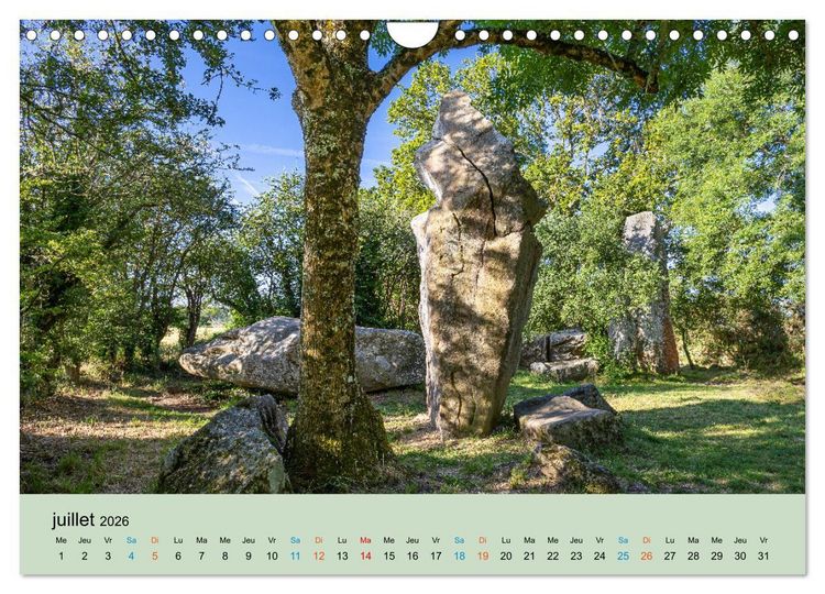 Produktbild: M&eacute;galithes myst&eacute;rieux (Calendrier mural 2026 DIN A4 vertical), CALVENDO calendrier mensuel