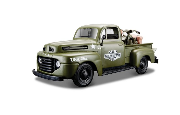 Produktbild: Maisto Ford F1 &acute;48 & Harley-Davidson WLA Flathead '42 1:24 Modellauto