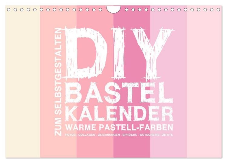 Produktbild: DIY Bastel-Kalender -Warme Pastell Farben- Zum Selbstgestalten (Wandkalender 2026 DIN A4 quer), CALVENDO Monatskalender