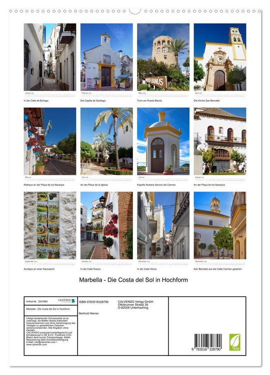 Produktbild: Marbella - Die Costa del Sol in Hochform (hochwertiger Premium Wandkalender 2026 DIN A2 hoch), Kunstdruck in Hochglanz