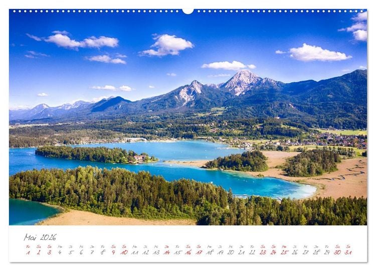 Produktbild: Der wundersch&ouml;ne Faaker See in K&auml;rnten (hochwertiger Premium Wandkalender 2026 DIN A2 quer), Kunstdruck in Hochglanz