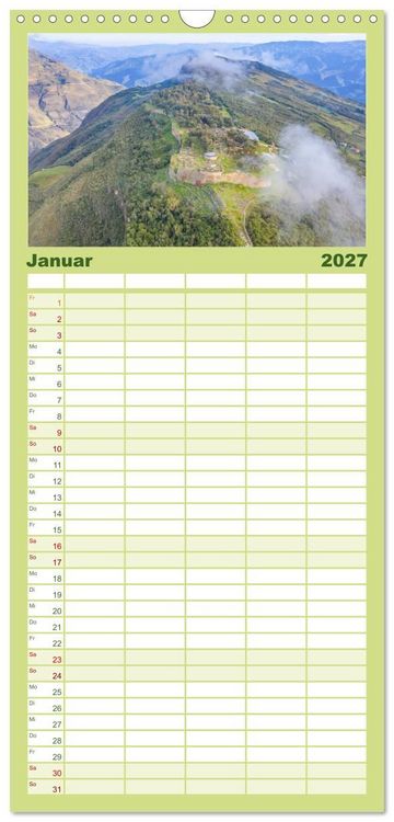 Produktbild: Familienplaner 2027 - Peru - Magie der Anden mit 5 Spalten (Wandkalender, 21 x 45 cm) CALVENDO